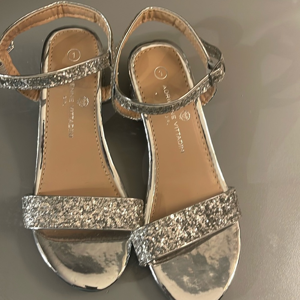 Little girls silver dressy sandal